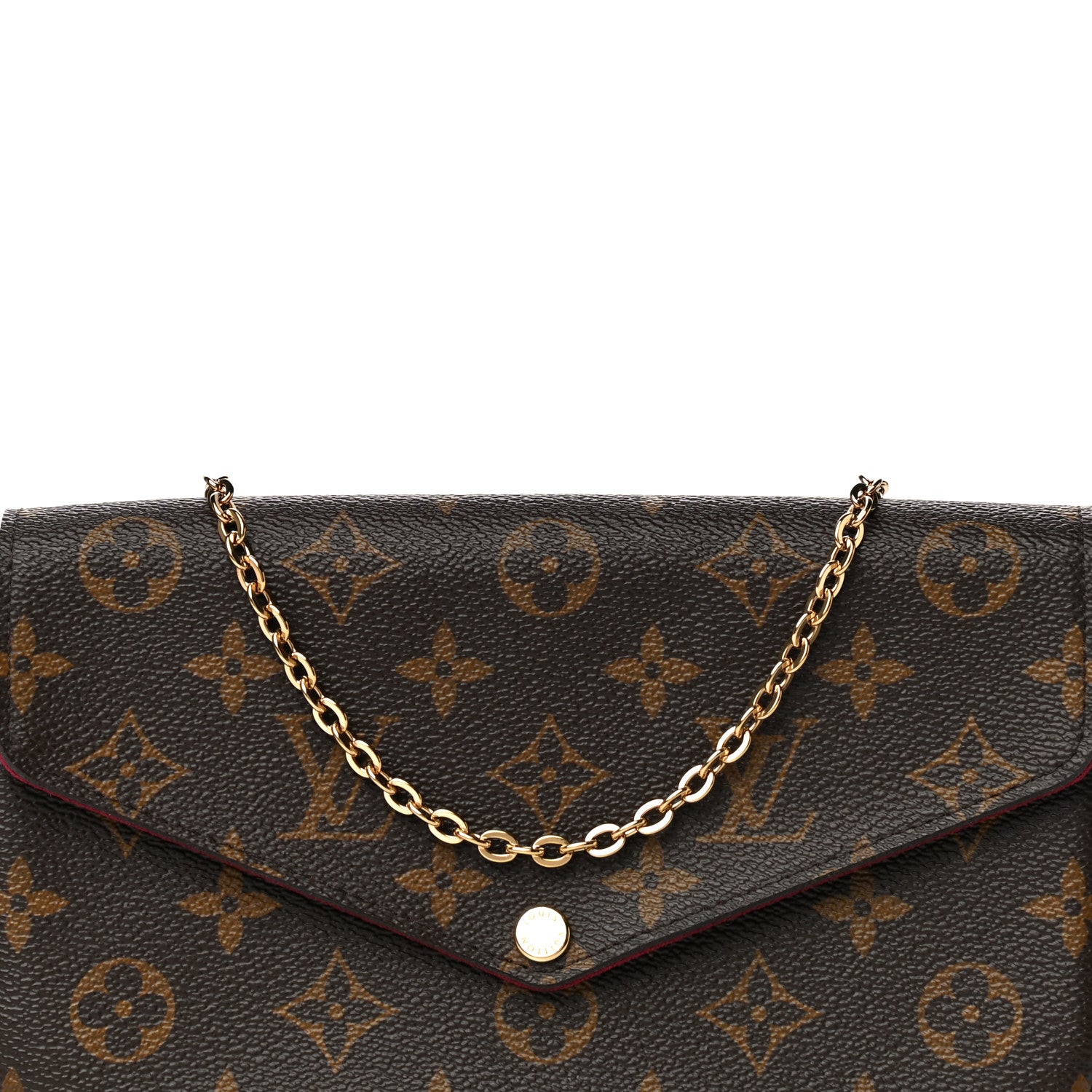 Louis Vuitton Monogram Pochette Felicie Chain Wallet Fuchsia 9 of 15