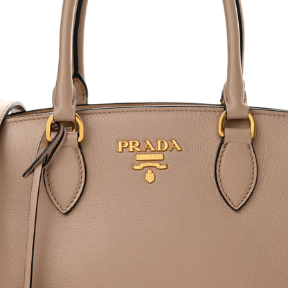 Prada Saffiano Soft Calfskin Double Handle Satchel Cammeo 7 of 12
