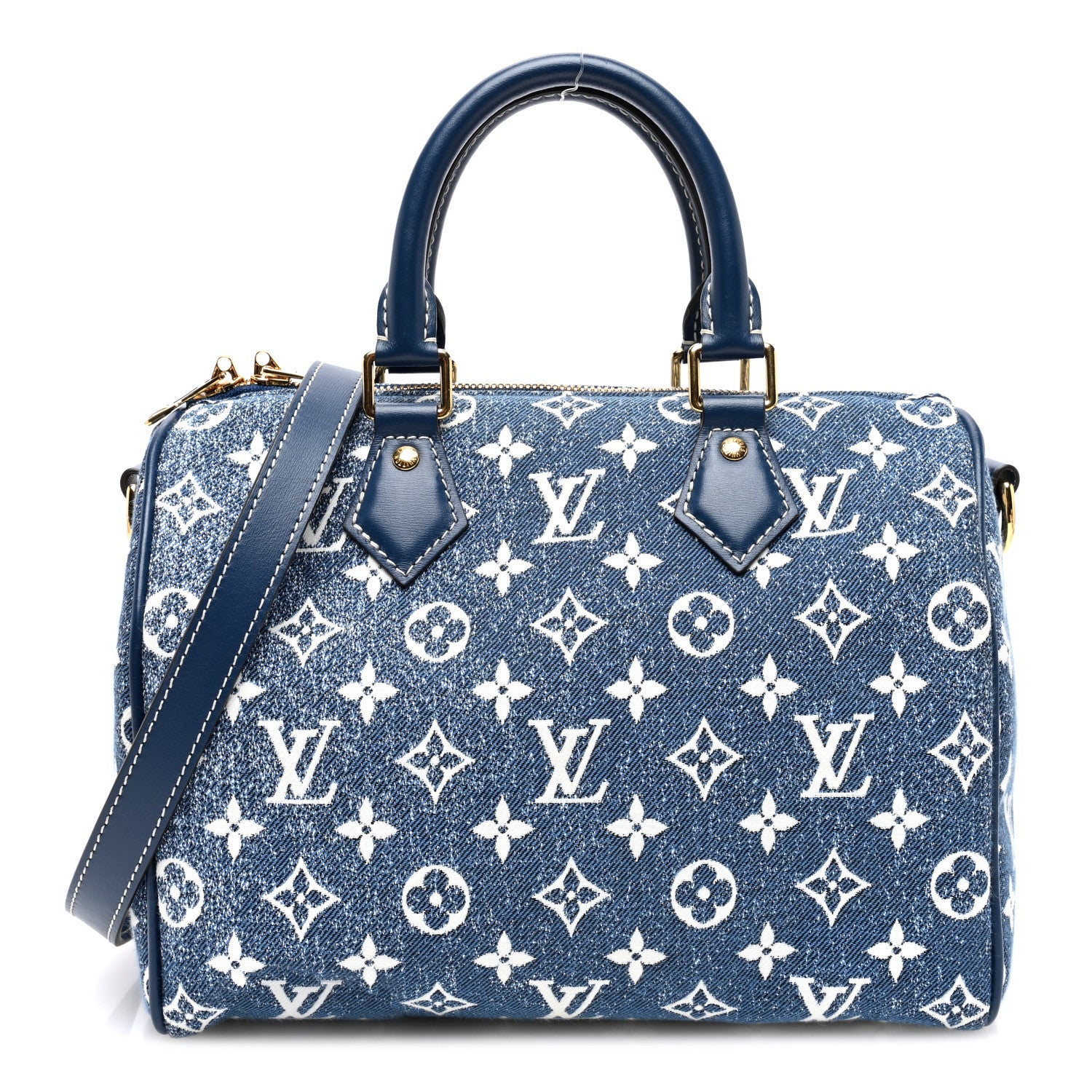 Louis Vuitton Monogram Jacquard Denim Speedy Bandouliere 25 Bleu 1 of 9