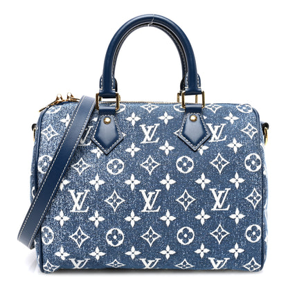 Louis Vuitton Monogram Jacquard Denim Speedy Bandouliere 25 Bleu 1 of 9