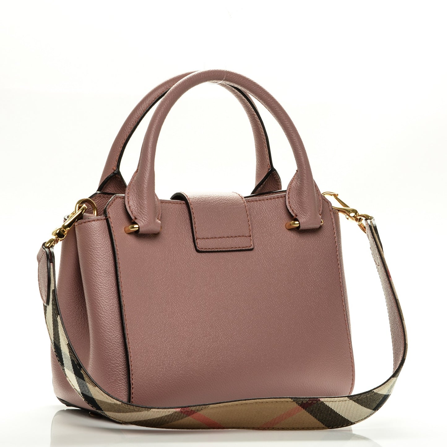 Soft Grain Calfskin Small Buckle Tote Dusty Pink
