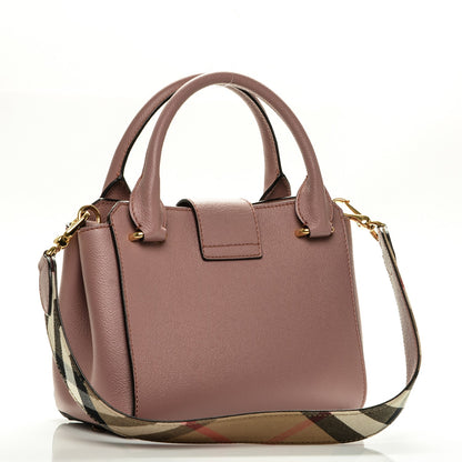 Burberry Soft Grain Calfskin Small Buckle Tote Dusty Pink 4 of 8