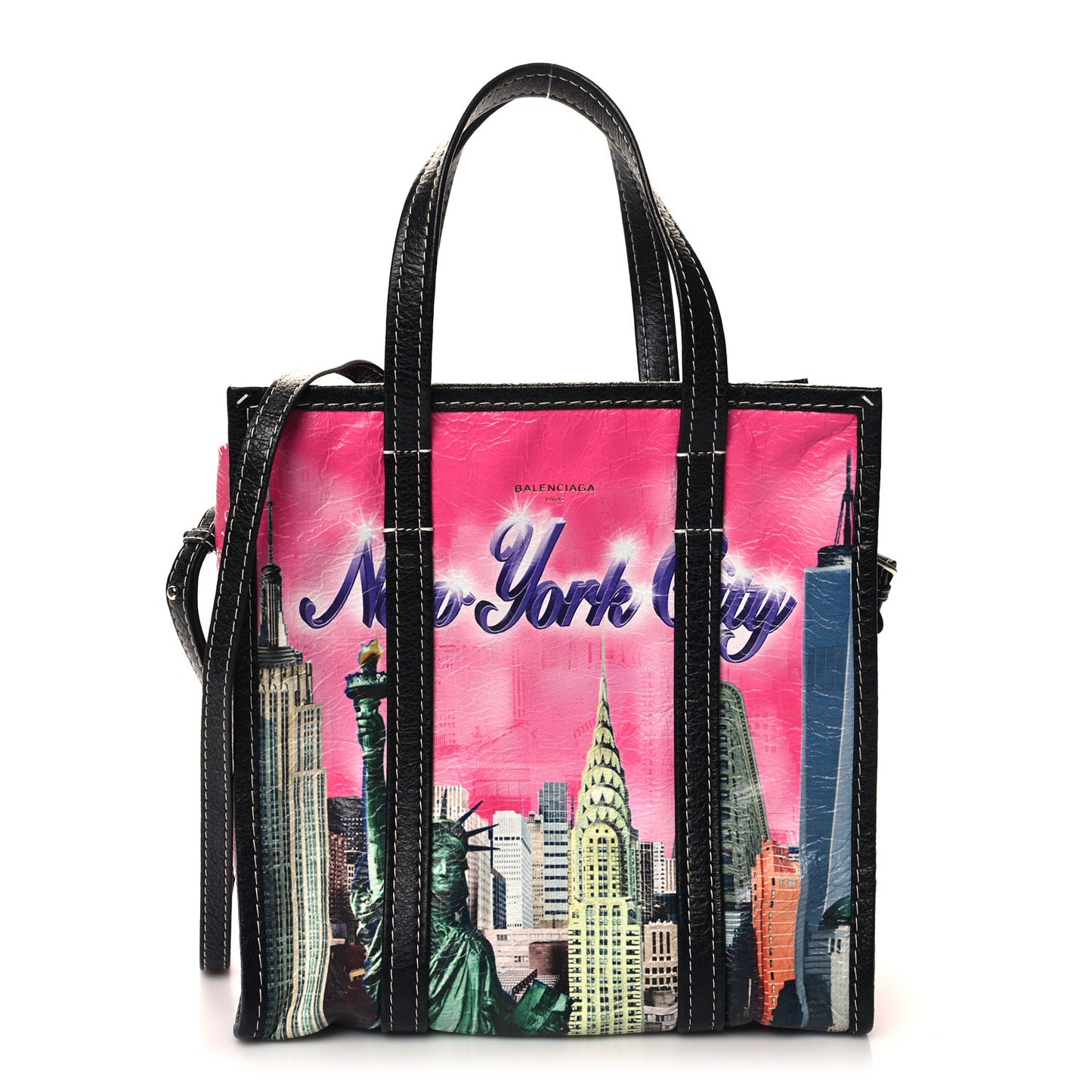 Agneau Arena NYC S Bazar Shopper Tote Rose Black Gris Rouge