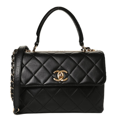 Chanel Lambskin Quilted Small Trendy CC Dual Handle Flap Bag Black 1 of 15