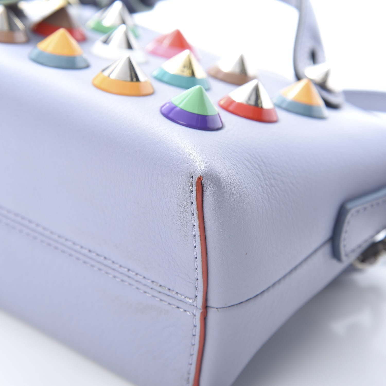 Fendi Vitello Dolce Studded Mini By The Way Boston Bag Light Purple Multicolor 10 of 13