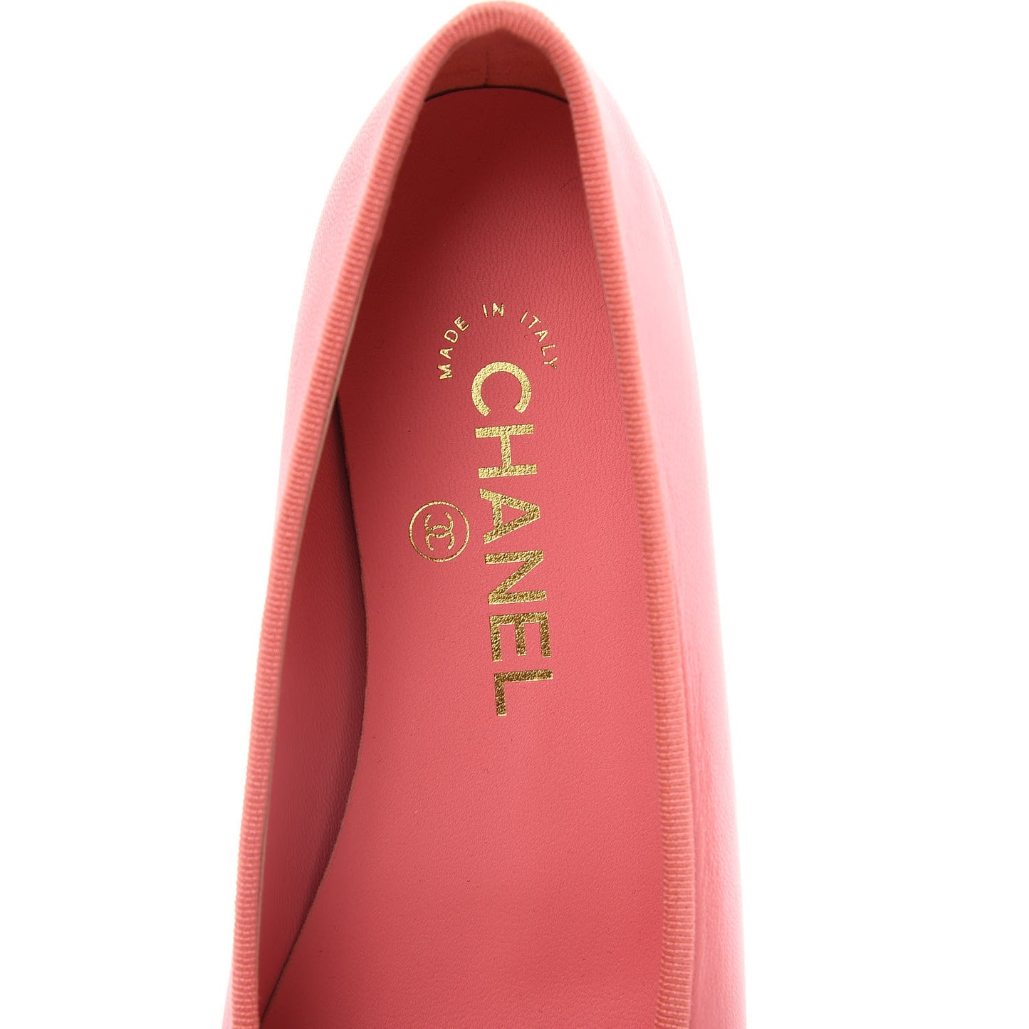 Goatskin Cap Toe CC Ballerina Flats 37.5 Pink