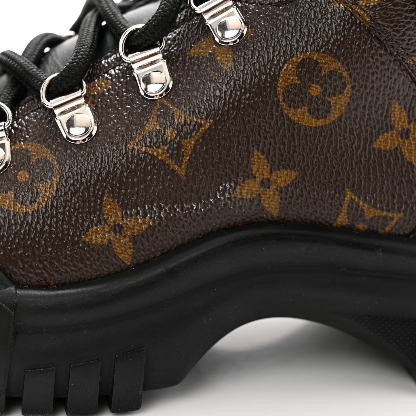 Calfskin Patent Monogram Ruby Flat Ranger Boots 39 Black