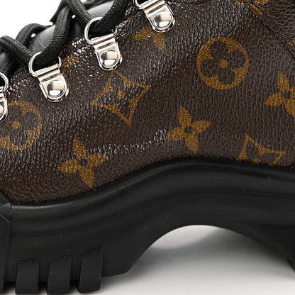 Louis Vuitton Calfskin Patent Monogram Ruby Flat Ranger Boots 39 Black 11 of 12