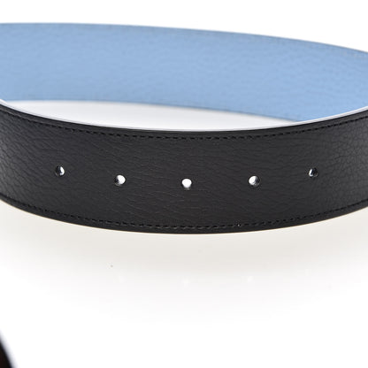 Gucci Dollar Calfskin 1973 Reversible Belt 85 34 Black Mineral Blue 5 of 7