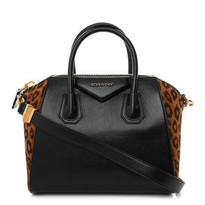 Givenchy Calfskin Suede Leopard Print Small Antigona Black 1 of 10