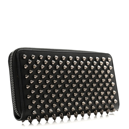 Christian Louboutin Calfskin Panettone Spiked Zip Around Wallet Black 3 of 10