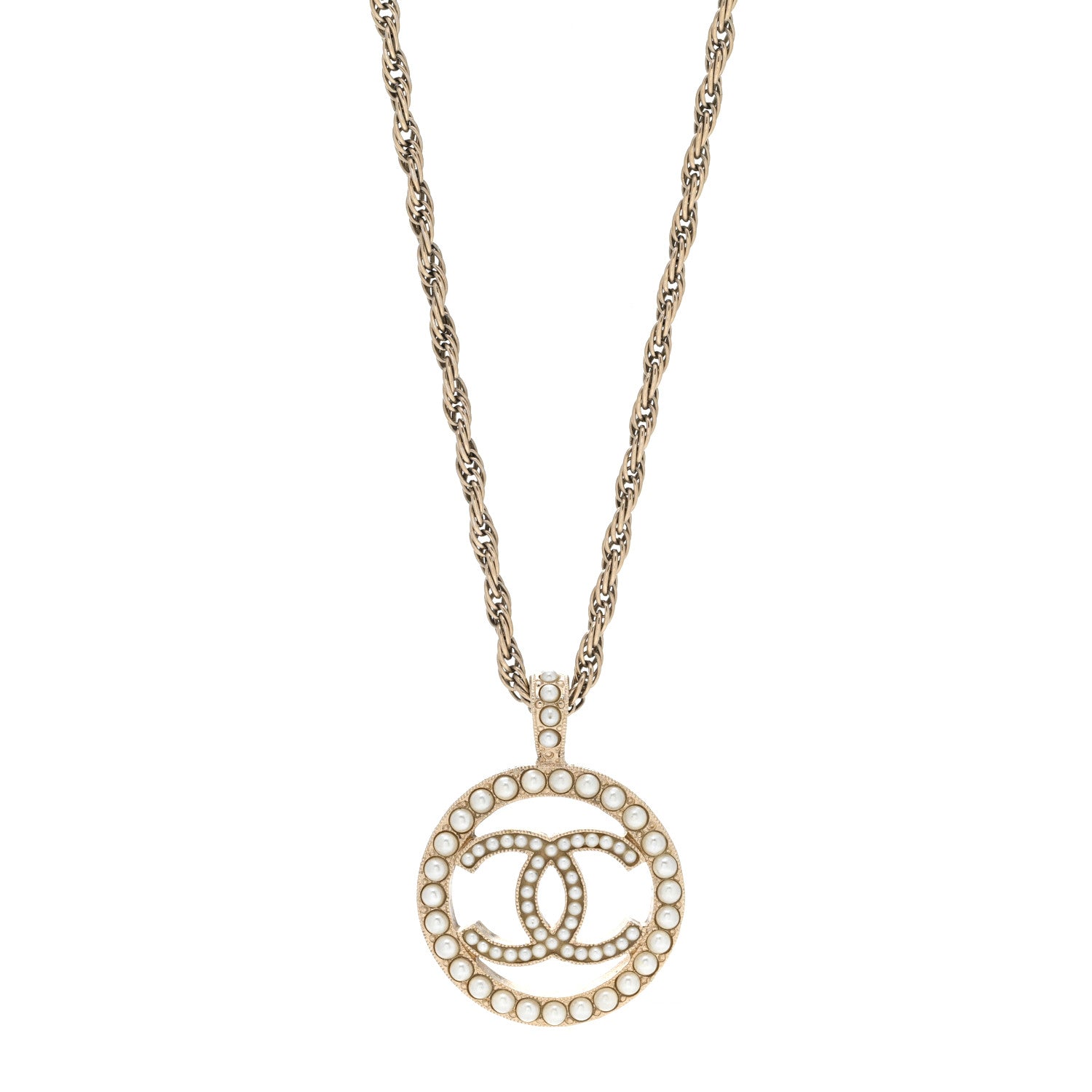 Chanel Pearl CC Round Pendant Necklace 1 of 5