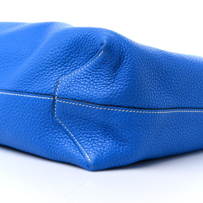 Hermes Taurillon Clemence Double Sens 45 Reversible Tote Bleu Zanzibar Ultraviolet 13 of 15