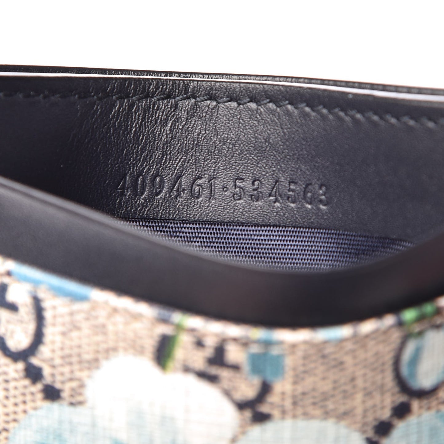 GG Supreme Monogram Blooms Card Holder Beige Blue Navy