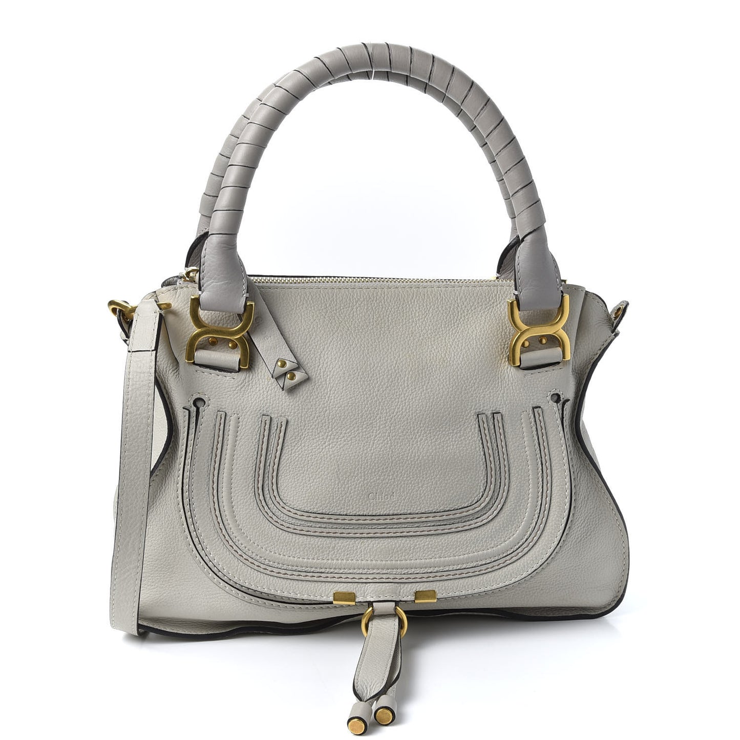 Calfskin Medium Marcie Satchel Cashmere Grey