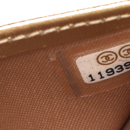 Chanel Metallic Patent Calfskin Quilted Lucky Symbols Yen Wallet Gold 8 of 16