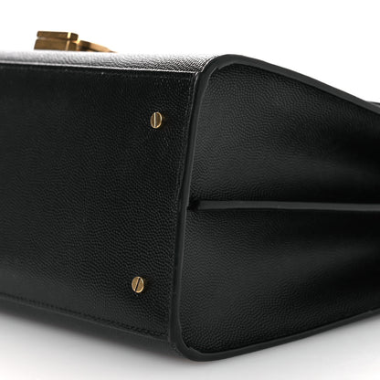 Saint Laurent Grain de Poudre Medium Classic Monogram Cassandra Top Handle Black 10 of 12