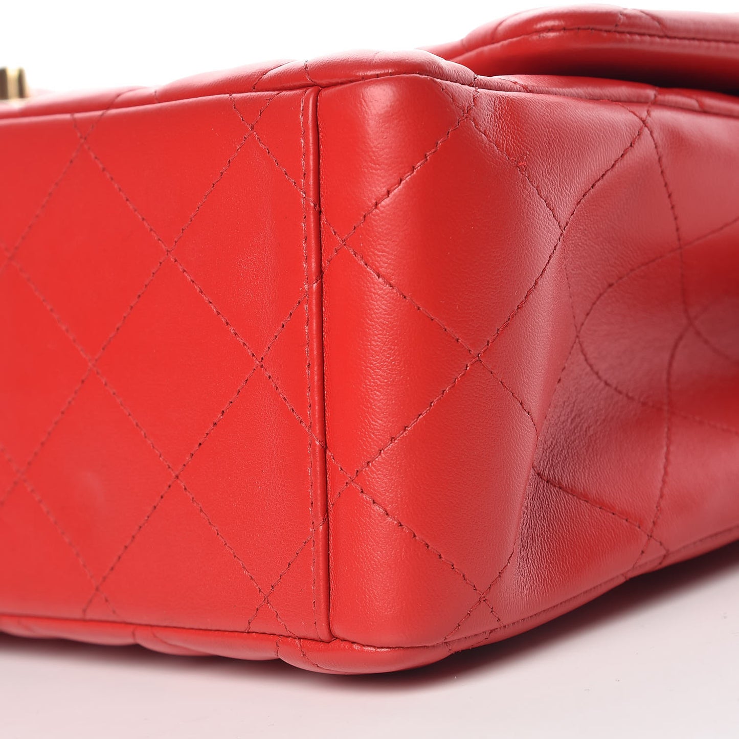 Lambskin Quilted Maxi Double Flap Red