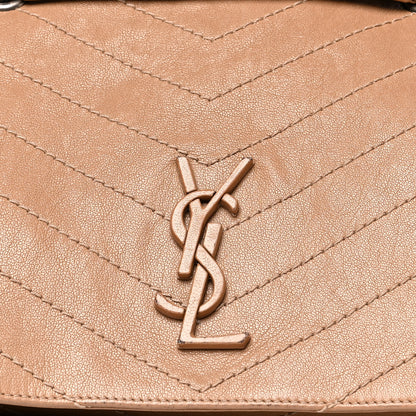 Saint Laurent Pebbled Lambskin Chevron Monogram Large Nolita Beige 8 of 15