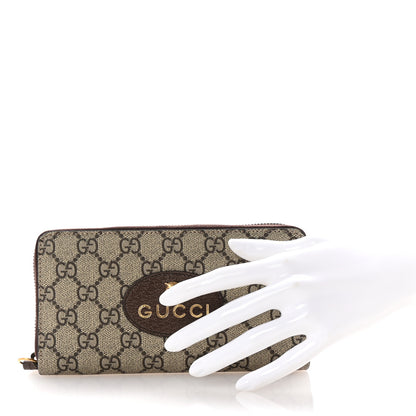 Gucci GG Supreme Monogram Neo Vintage Zip Around Wallet Beige Crop New Acero 2 of 8