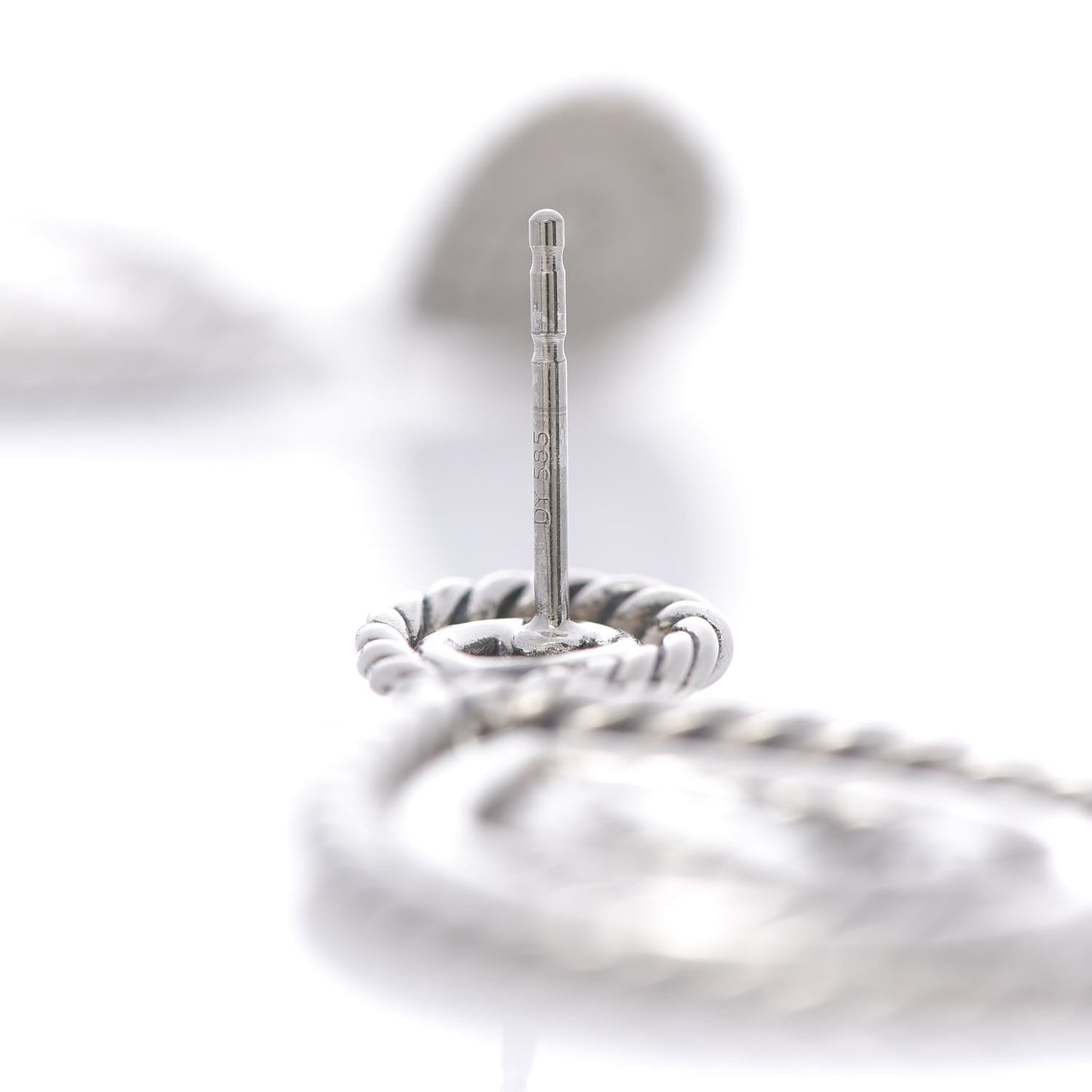 Sterling Silver Diamond Cable Classic Teardrop Earrings