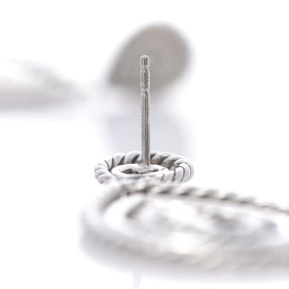 David Yurman Sterling Silver Diamond Cable Classic Teardrop Earrings 4 of 4