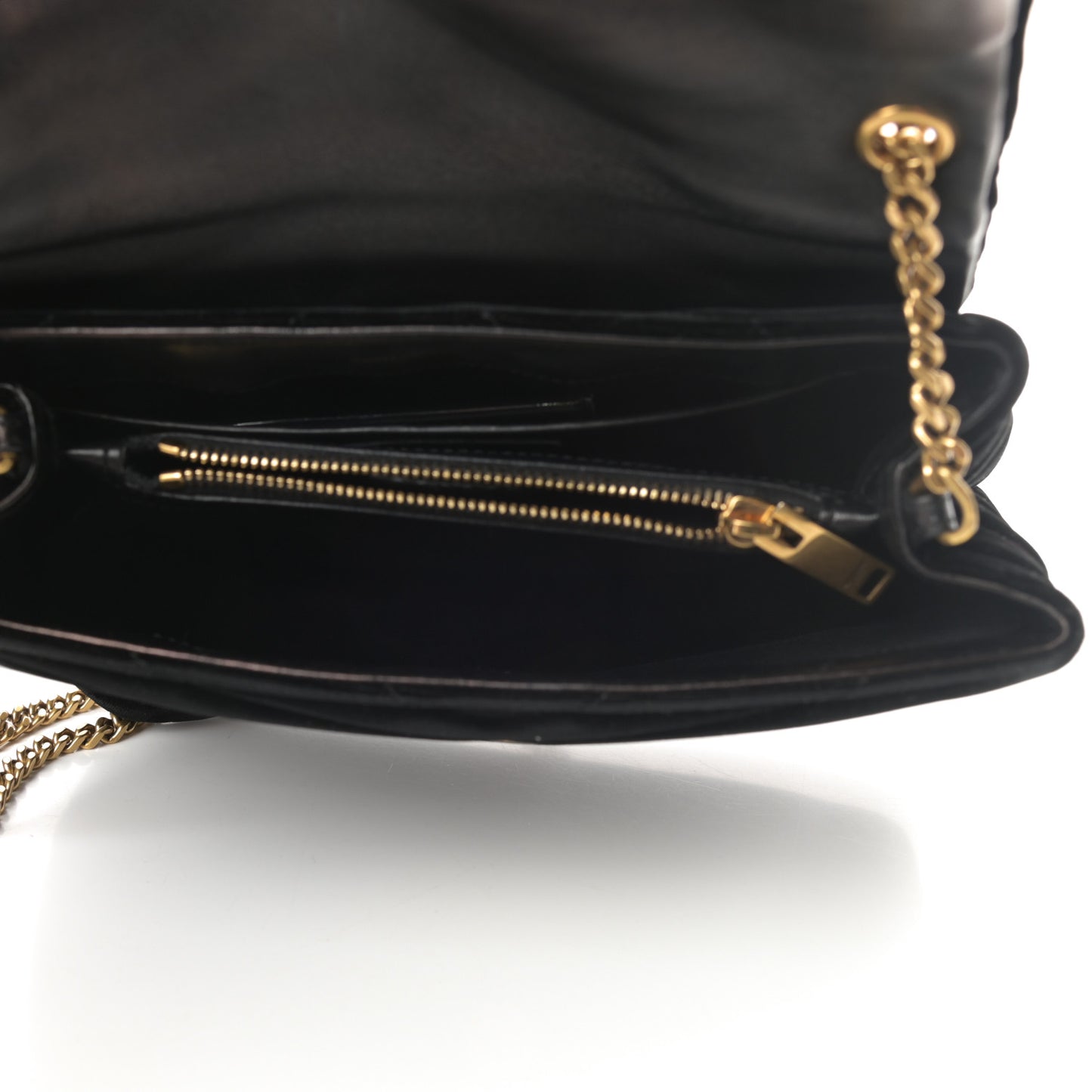 Velvet Y Quilted Monogram Small Loulou Chain Satchel Black