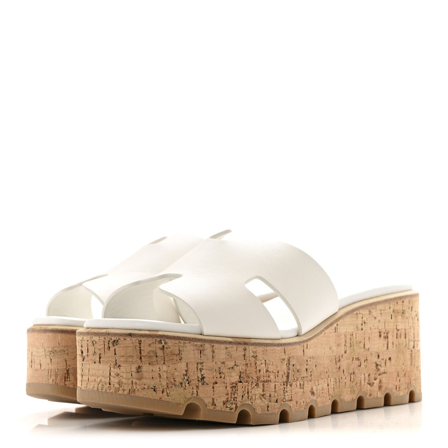 Calfskin Cork Eze 30 Sandals 37 White
