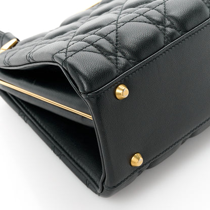 Christian Dior Calfskin Cannage Frame Bag Black 9 of 10