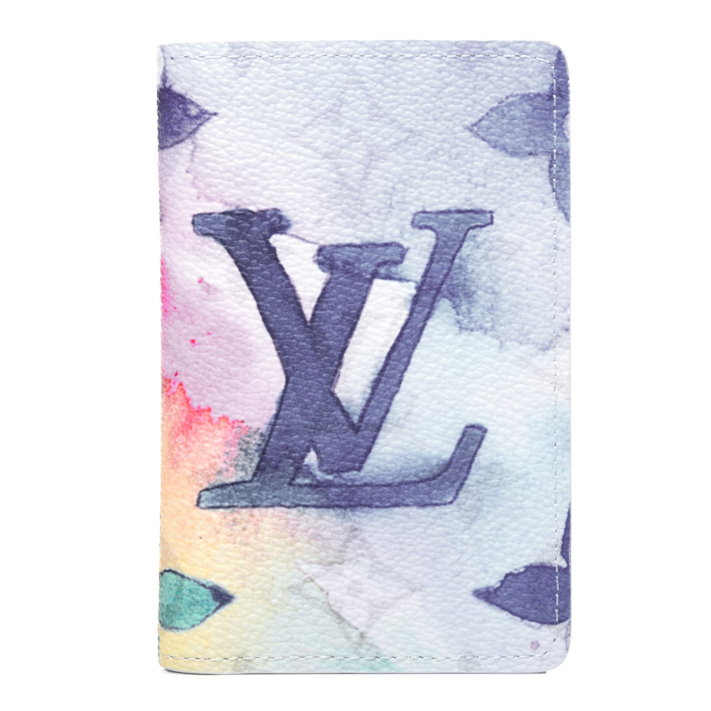 Monogram Watercolor Pocket Organizer NM Multicolor