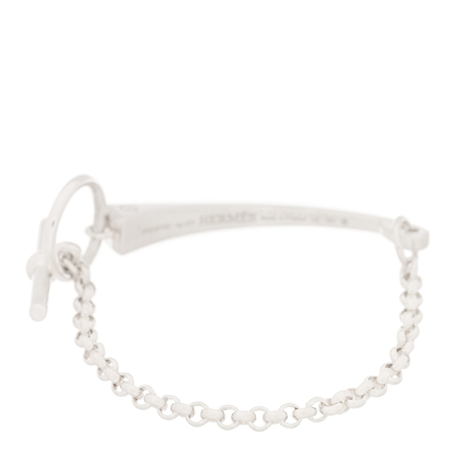 Hermes Sterling Silver Clou de Forge Toggle Bracelet LG 2 of 3