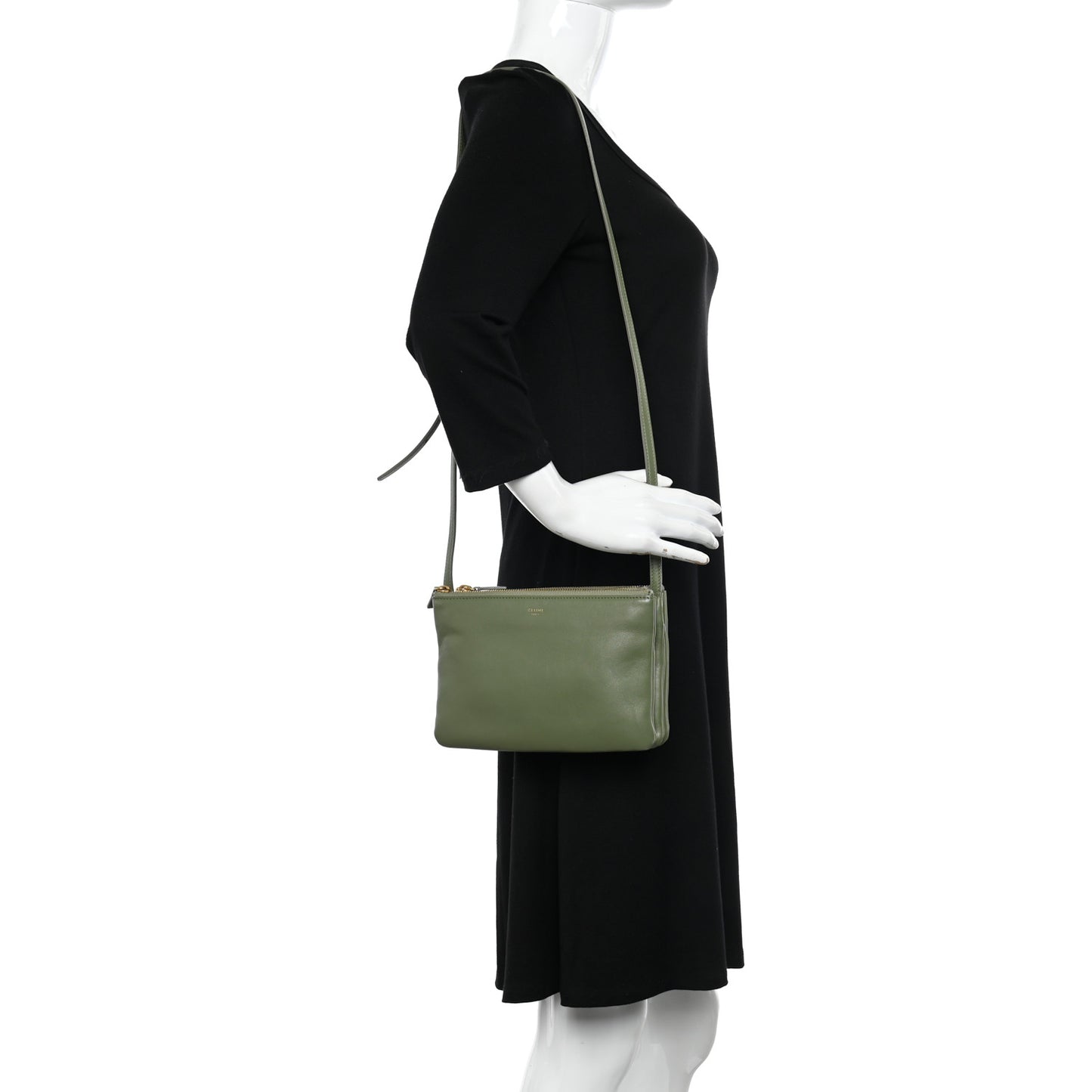 Lambskin Small Trio Crossbody Bag Sage