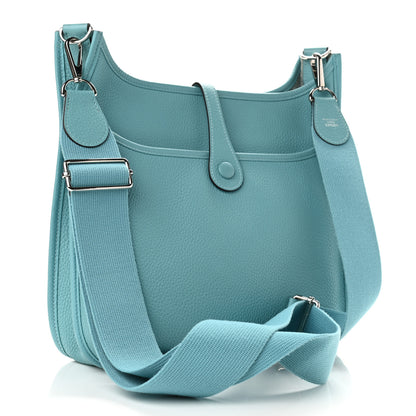 Hermes Taurillon Clemence Evelyne III PM Bleu Atoll 3 of 12