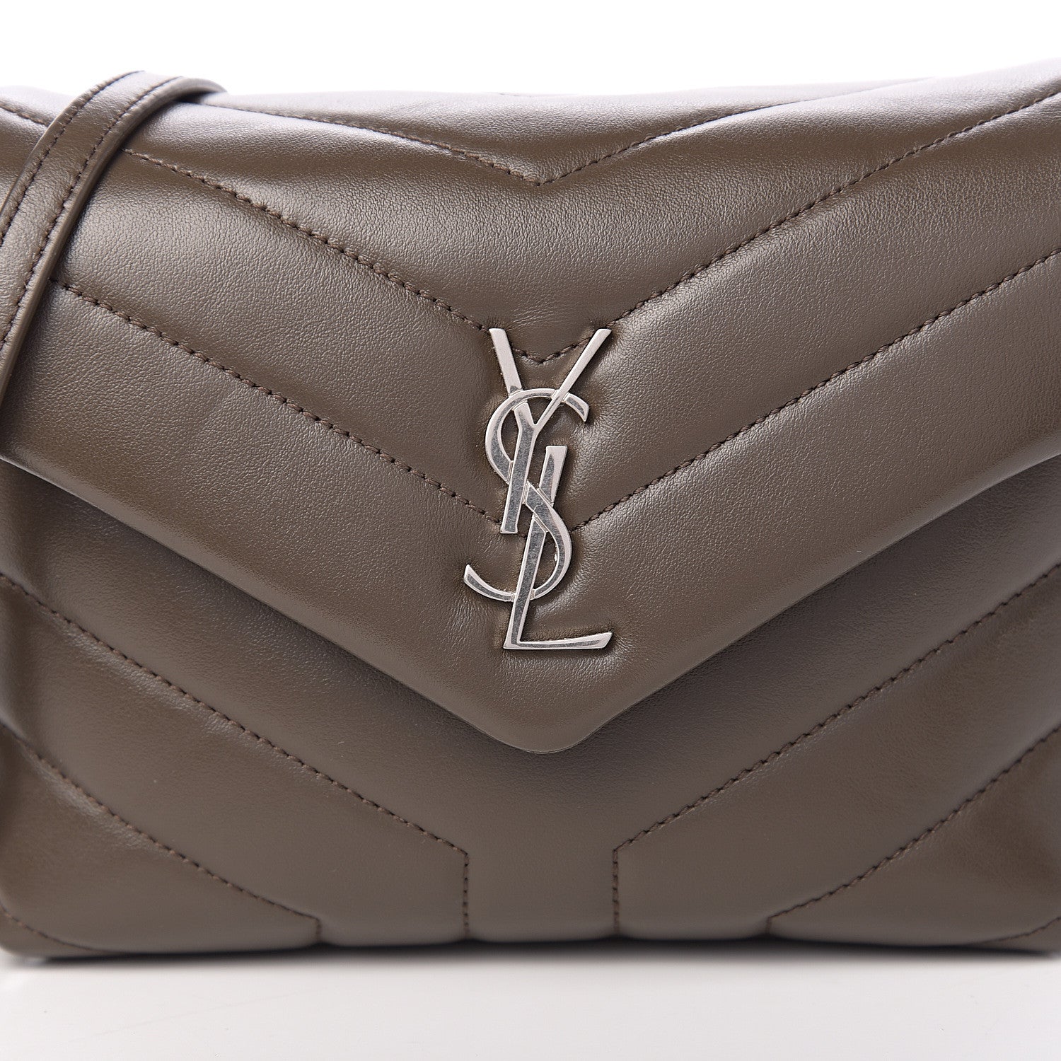 Saint Laurent Calfskin Y Quilted Monogram Toy Loulou Crossbody Bag Faggio 9 of 9