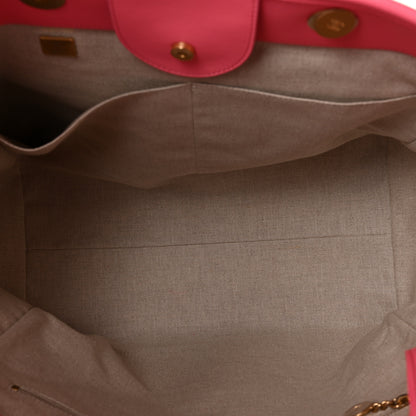 Chanel Calfskin Medium Deauville Tote Coral Pink 4 of 8