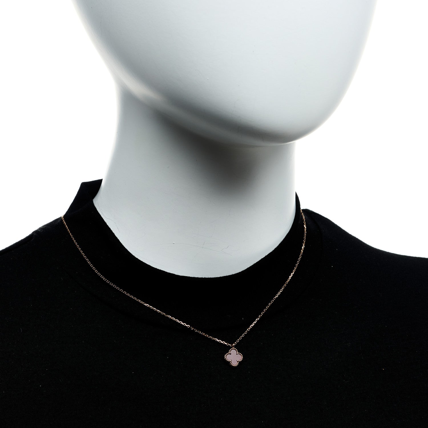 Van Cleef & Arpels 18K Rose Gold Carnelian Sweet Alhambra Pendant Necklace 2 of 6