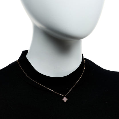 Van Cleef & Arpels 18K Rose Gold Carnelian Sweet Alhambra Pendant Necklace 2 of 6