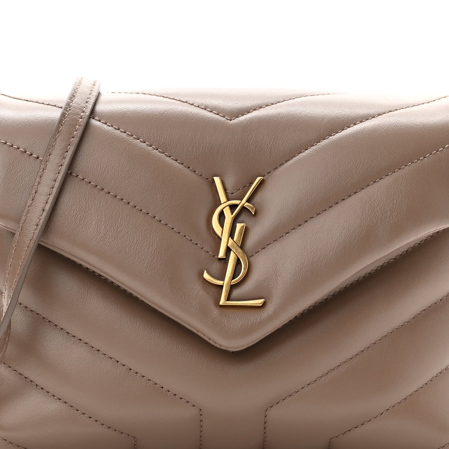 Calfskin Y Quilted Monogram Toy Loulou Crossbody Bag Taupe