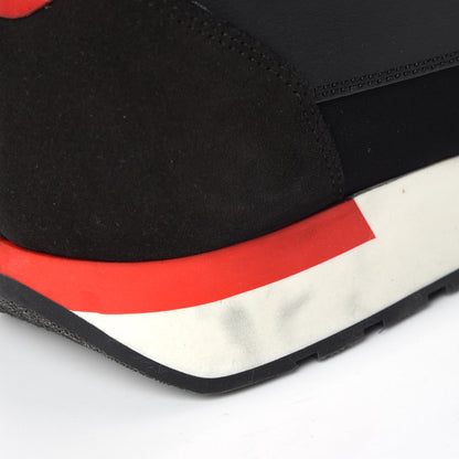 Balenciaga Mesh Calfskin Neoprene Mens Race Runner Sneakers 46 Black Red 11 of 11