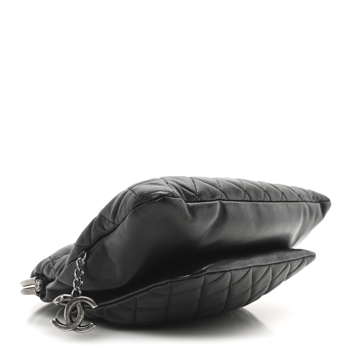 Chanel Lambskin Quilted Frame Clasp Flap Clutch Black 4 of 10