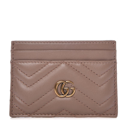 Gucci Calfskin Matelasse GG Marmont Card Holder Porcelain Rose 1 of 7