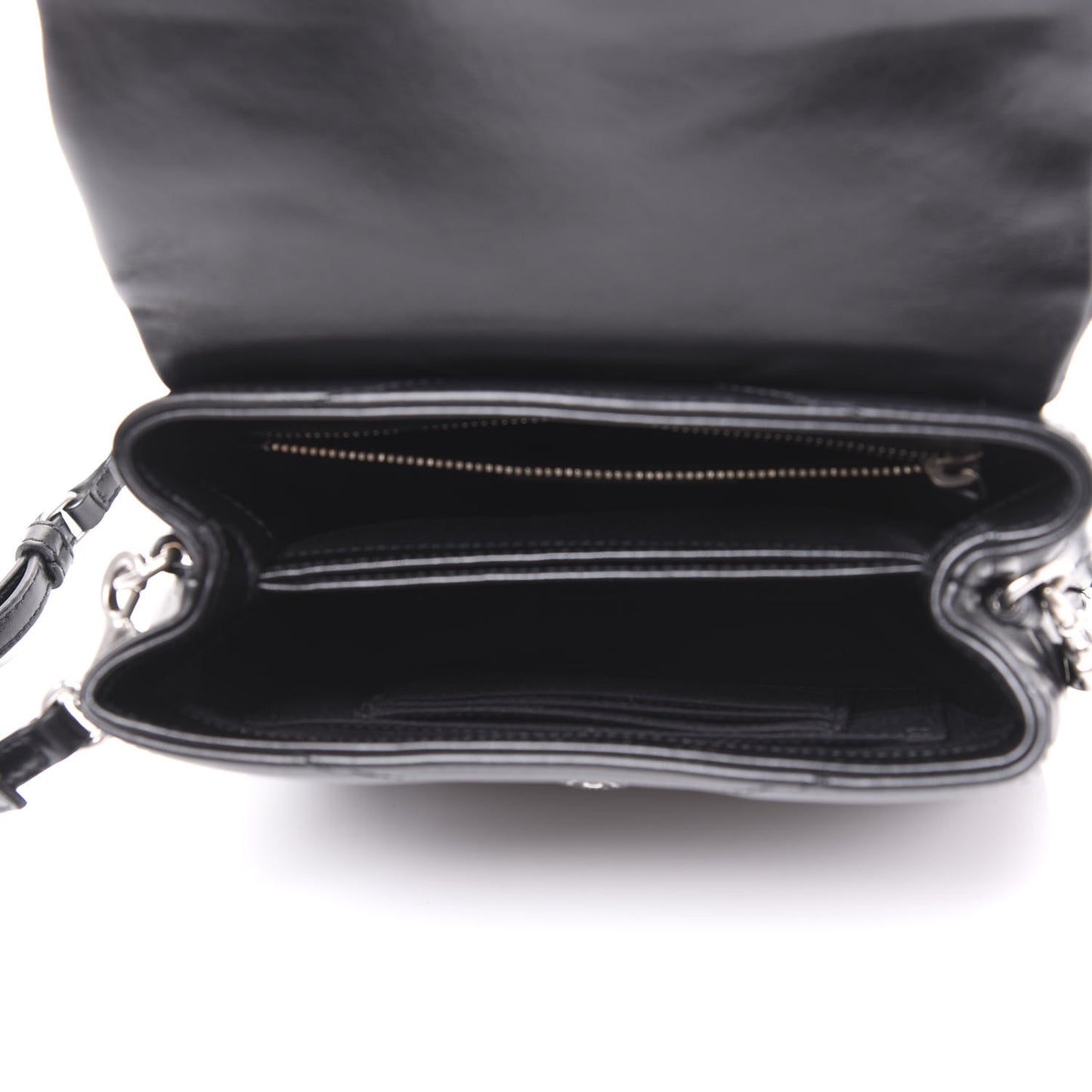 Calfskin Y Quilted Monogram Toy Loulou Crossbody Bag Black