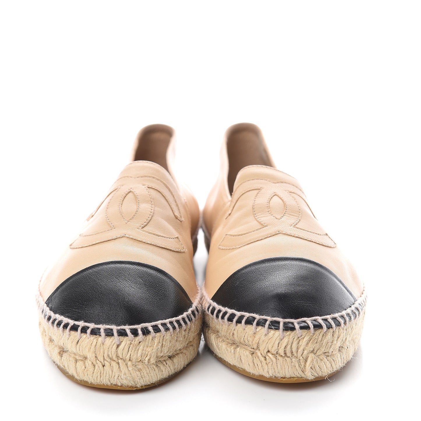 Lambskin CC Espadrilles 40 Beige Black