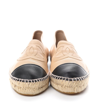 Chanel Lambskin CC Espadrilles 40 Beige Black 2 of 7