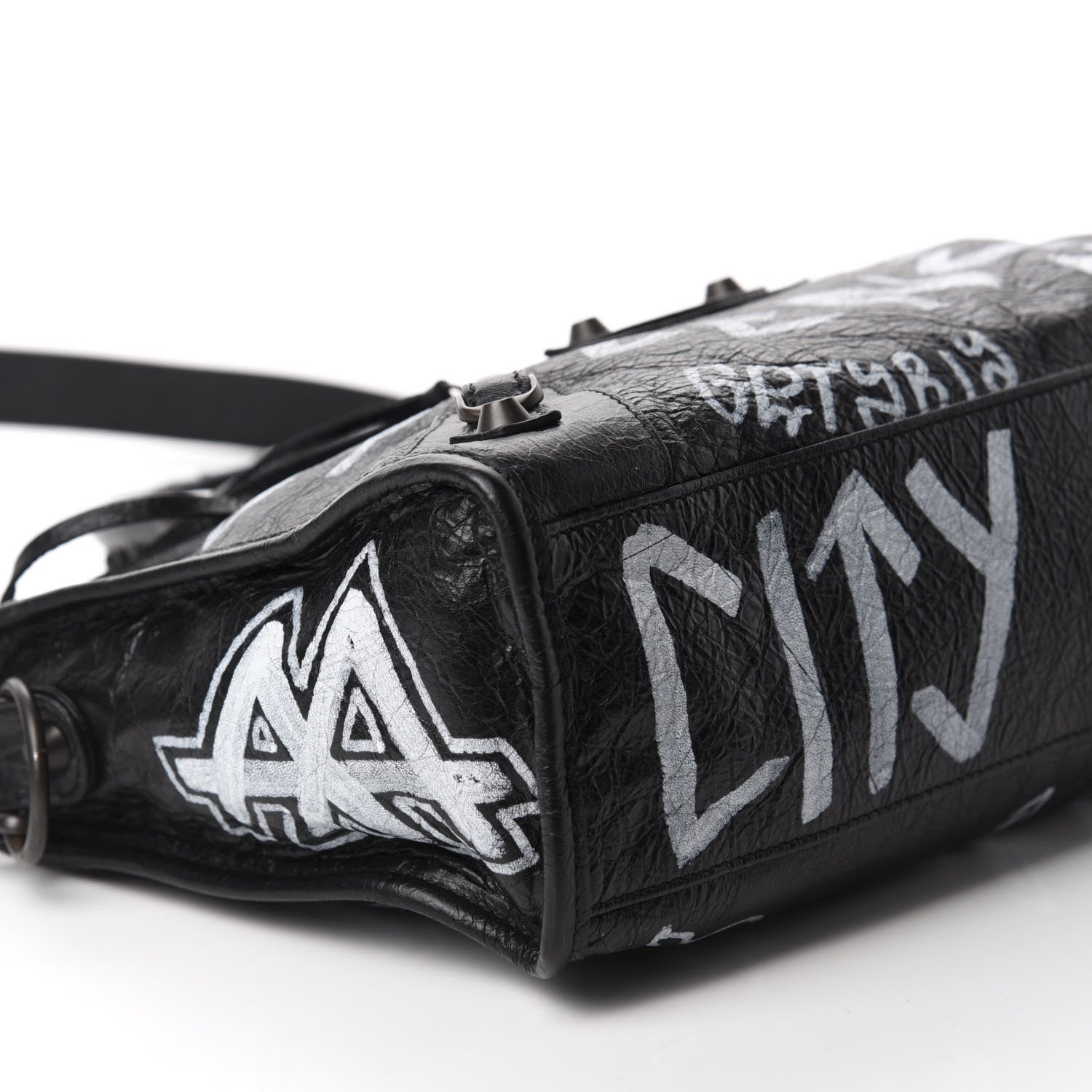 Balenciaga Agneau Classic Hardware Graffiti All Over S City Black 7 of 11