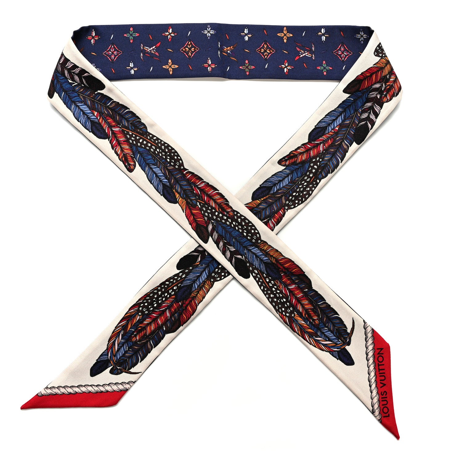 Louis Vuitton Silk Love Birds BB Bandeau Blue 1 of 4