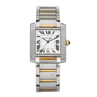 Cartier Stainless Steel 18K Yellow Gold 28mm Tank Francaise Automatic Watch 1 of 5