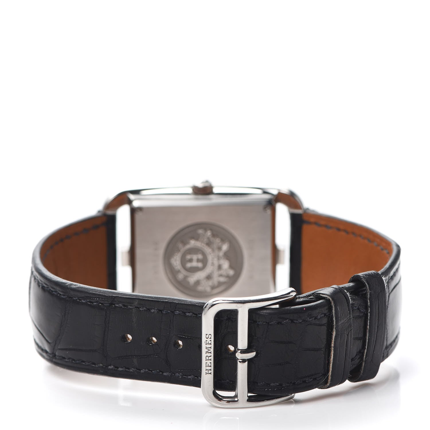 Hermes Stainless Steel Alligator 29mm Cape Cod Quartz Watch Noir 3 of 5