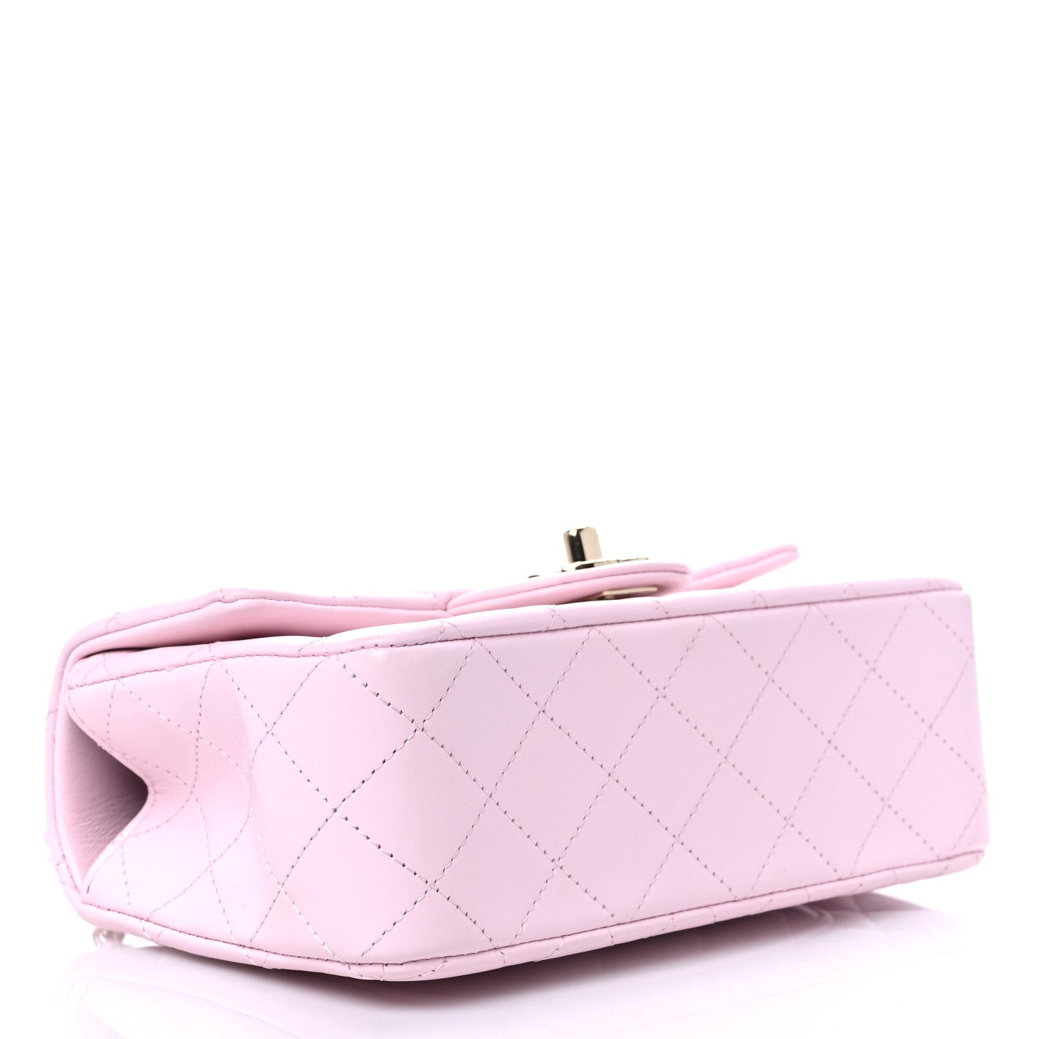 Chanel Lambskin Quilted Mini Top Handle Rectangular Flap Light Pink 4 of 14