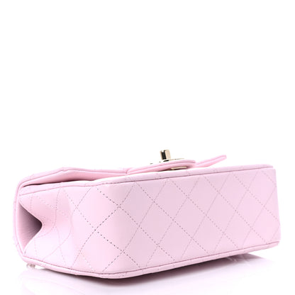 Chanel Lambskin Quilted Mini Top Handle Rectangular Flap Light Pink 4 of 14